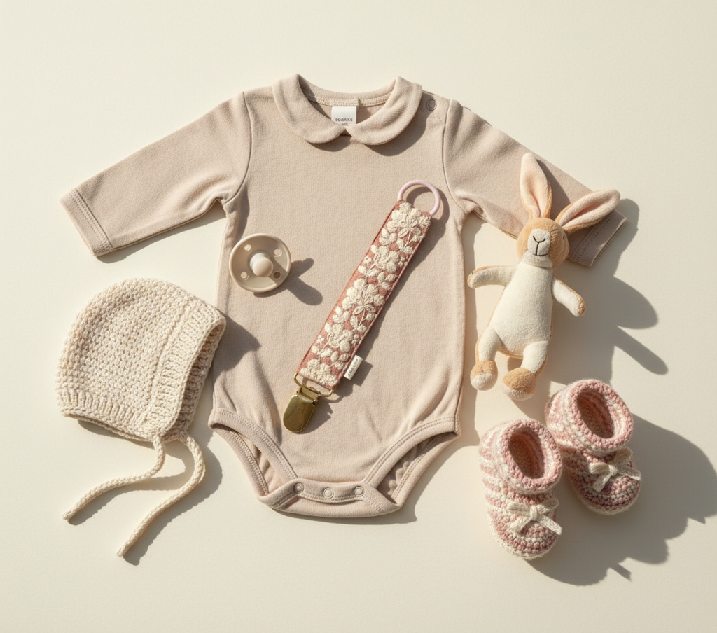 Rose pacifier clip banner natuurlijk